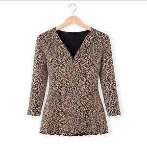 Style & Co Black Speckled Twist Knot Top Size M